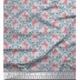 thumbnail image 1 of Soimoi Gray Modal Satin Fabric Flower & Butterfly Print Sewing Fabric BTY 42 Inch Wide, 1 of 3