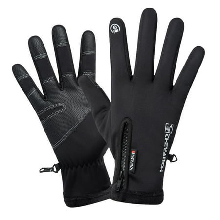 

Glove L Size Windproof/ Water Resistance Design Winter Warm Plush Lining N-on-slip Touching Screen with Zipper For Sport Bike Riding