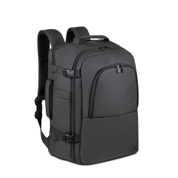 RivaCase 8465BLK Tegel 17.3 in. Coated ECO Travel Laptop Backpack - Black