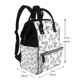 thumbnail image 2 of Fotbe Hand Drawn Turtle Mochila Maternidad - Lona de Sarga Impermeable, Mochila de Pañales de Gran Capacidad con Múltiples Bolsillos y Correas Ajustables, 2 of 6