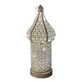 thumbnail image 1 of [Tamaño Pequeño 27 8 CM * 9 6 CM] Nueva Lámpara Viento LED Hueca Blanca Marroquí Linterna Hierro para El (A), 1 of 9