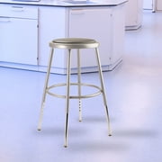 NPS 6400 Series 19-27 Modern Vinyl Padded Steel Metal Heavy Duty Stool in Gray