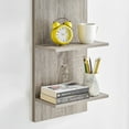 thumbnail image 4 of Danya B. Weathered Oak Finish Wide Column Wall Shelf, 4 of 12