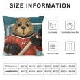 thumbnail image 5 of Hockey Pillow Sham, Cartoon Style Beaver Plays as a Goalkeeper Fun Activity Theme Animal Mascot Design, Decorative Standard Size Printed Pillowcase, , Multicolor, 5 of 5