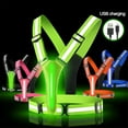 thumbnail image 4 of Chaleco reflectante LED, equipo de seguridad, chaleco iluminado para caminar por la noche, ciclismo, chaleco para correr de alta visibilidad con tiras reflectantes, 4 of 5