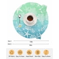 thumbnail image 6 of 15 Inch Round Placemats Set of 6, Teal Blue Ombre Coastal Non Slip Heat Insulation PP Table Mats, Sea Nautical Summer Beach Starfish Coral Washable Place Mats for Kitchen Dining Party Table Decor, 6 of 7