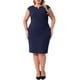 thumbnail image 1 of Vestido de tubo sin mangas de talla grande para mujer Agnes Orinda, con escote en V, casual, midi, con cremallera, 3X, azul oscuro, 1 of 8