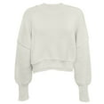 thumbnail image 1 of CEHVOM Chandail Ample à Col Rond Uni pour Femmes en Liquidation, 1 of 5