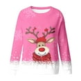 thumbnail image 4 of Wang6 Womens Christmas Graphic Sweatshirts Plus Size"Snowman"Printed Long Sleeve Pullovers Xmas Comfy Fall Loose Fit Crew Neck Tshirts Tops Y_Pink M, 4 of 4