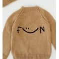 thumbnail image 4 of Woonie Hand Knitted Sweater with Fun Embroidered Text and Matching Cap, 4 of 4