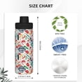 thumbnail image 3 of Picia Barbecue Pattern Water Bottle 18 oz Stainless Steel Insulated Bottles With Handle Leak Proof Gym Sport Water Jug BPA-free insulated kettle For Men Women Adults, 3 of 7