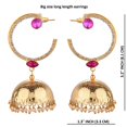 thumbnail image 2 of Efulgenz Indian Bollywood Traditional Wedding Jhumka Jhumki Earrings Jewelry Set, 2 of 4