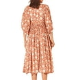thumbnail image 6 of KelaJuan Women Summer Casual Dress Floral Print Tie-Up Half Sleeve Puff Sleeve Fashion Loose Dress, 6 of 7