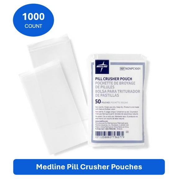 Medline Pill Crusher Pouch, 1000 Count