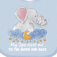 thumbnail image 4 of Inktastic My Opa Loves me to the Moon and Back Elephant Family Boys or Girls Baby Bib, 4 of 4