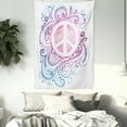 thumbnail image 3 of Groovy Decorations Wall Hanging Tapestry, Classic Hand Drawn Style Peace Sign and Swirls Freedom Change Hope Roll Icon, Bedroom Living Room Dorm Accessories, 40 X 60 Inches, by Ambesonne, 3 of 5