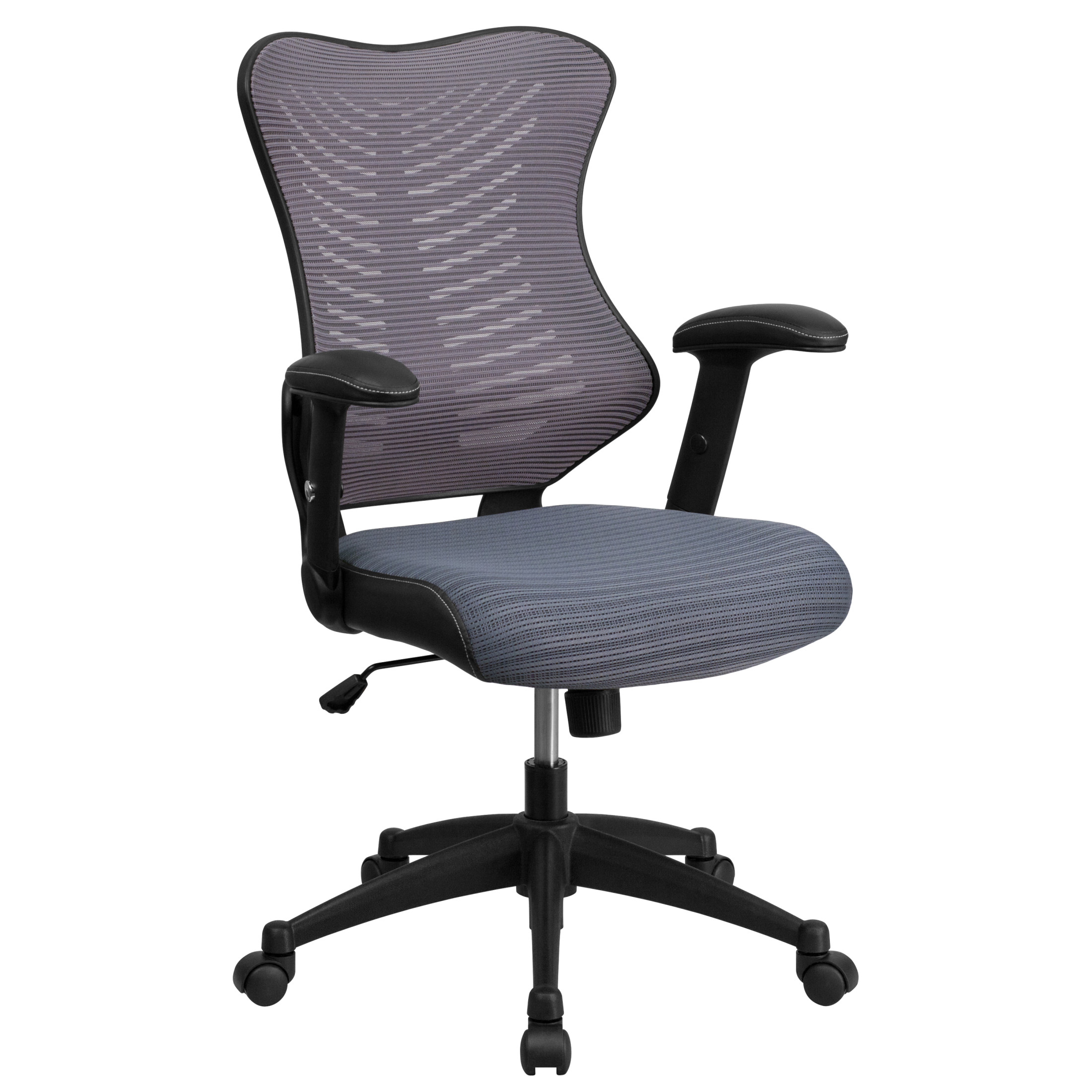 Emma + Oliver High Back Designer Gray Mesh Executive Ergonomic Office Chair with Arms