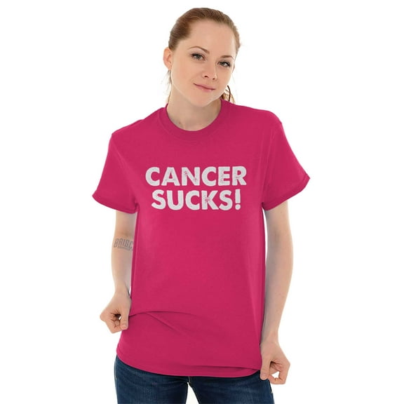 Cancer Sucks Breast Awareness Quote Women's Graphic T Shirt Tees Brisco Brands S