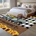 thumbnail image 4 of Summer Truck Sunflower Large Area Rugs 6x9 ft Country Yellow Flower Butterfly Black Plaid Washable Rug Non Slip Indoor Carpet Absorbent Floor Mat for Living Room Bedroom Dining Room, 4 of 9
