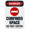 thumbnail image 1 of Confined Space Do Not Enter Sign, OSHA Danger Sign, 12x18 Reflective Aluminum EGP, 1 of 1