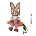 thumbnail image 3 of AURIGATE Easter Bunny on Swing Hanging Decor, 13.77in Wooden Swing Bunny Ornament, Plush Rabbit with Carrot Accents for Easter Tree, Porch, Home Decor & Spring Celebrations, 3 of 6
