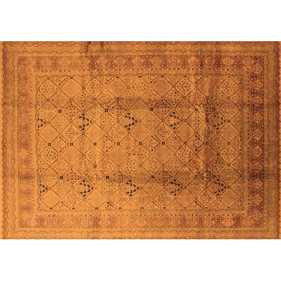 Ahgly Company Indoor Rectangle Oriental Orange Traditional Area Rugs, 2' x 3'