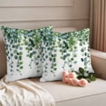thumbnail image 2 of Spring Pillow Covers 2 Pack Leaves Pillowcase Waterproof Outdoor Throw Pillow Cover for Patio Garden Square Cushion 24”x24”, 2 of 9