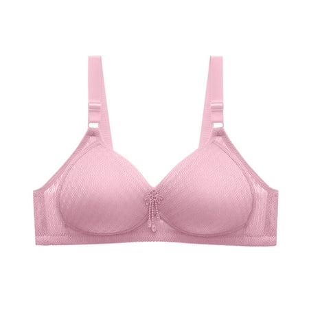 YHGFVOKJ Bras for Women Front Side Lace Edge Light Movement Underwear with Seamless Stretch Wireless Yoga Sleep Large Bra Strapless Bra for Big Bust Rose Gold 44