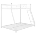 thumbnail image 7 of Kacho Bunk Bed, Twin Over Full Bunk Beds, Metal Bunk Bed Frame for Teens, Bunk Bed with Full-length Guardrails, for Bedroom Dorm, 3 Step Ladders, Easy to Assemble, No Box Spring Required, White, 7 of 7