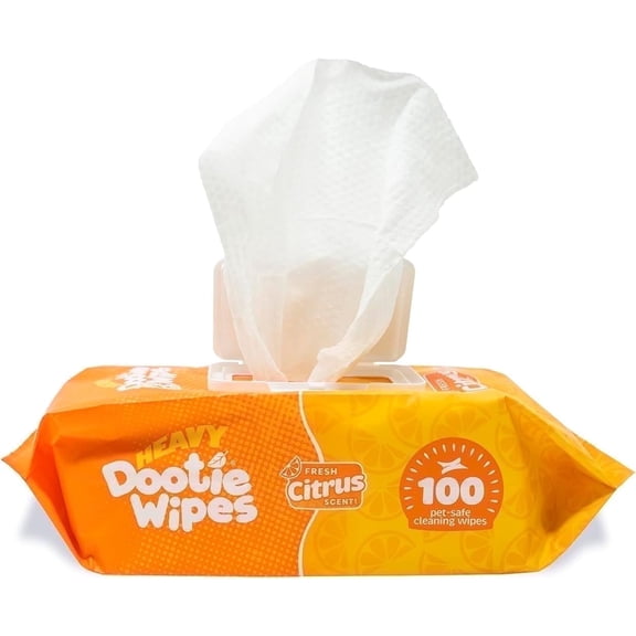 GoGo Stik Dootie Wipes – Durable Hypoallergenic Bamboo Dog Wipes, Mild Citrus Scent, 100 Count
