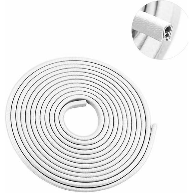 Car Door Edge Guards, (White) 16 Feet Universal U-Shaped Rubber Seal Protector Car Door Edge Guard for Most Cars, Door Edge Guards