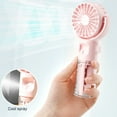 thumbnail image 4 of Pebbuoy Handheld Fan Water Spray Cooling Fan with 4 Speed Settings Low Noise Rechargeable Battery Operated Misting Fan with Lanyard, 4 of 7
