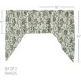 thumbnail image 3 of VHC Brands Dorset, Farmhouse Kitchen Swag Valance Curtain Panels, Floral, Green, 36x36x16, Set of 2, 3 of 4