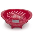 thumbnail image 4 of Home Basics Colander Bowl With Slide Open Bottom, Red, 4 of 6