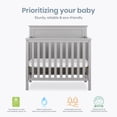 thumbnail image 3 of Dream On Me Ava 4-in-1 Convertible Mini Crib, Pebble Grey, 3 of 10
