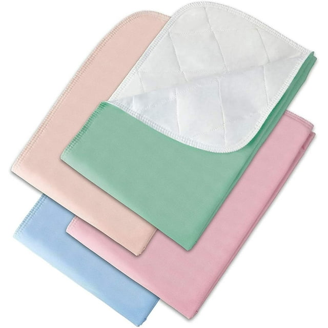 Careoutfit Alèse d'Incontinence Ultra Douce en Coton 100 % à 5 Couches, Lavable et Réutilisable - Alèses Imperméables, 33 Pouces X 35 Pouces (Lot de 4)