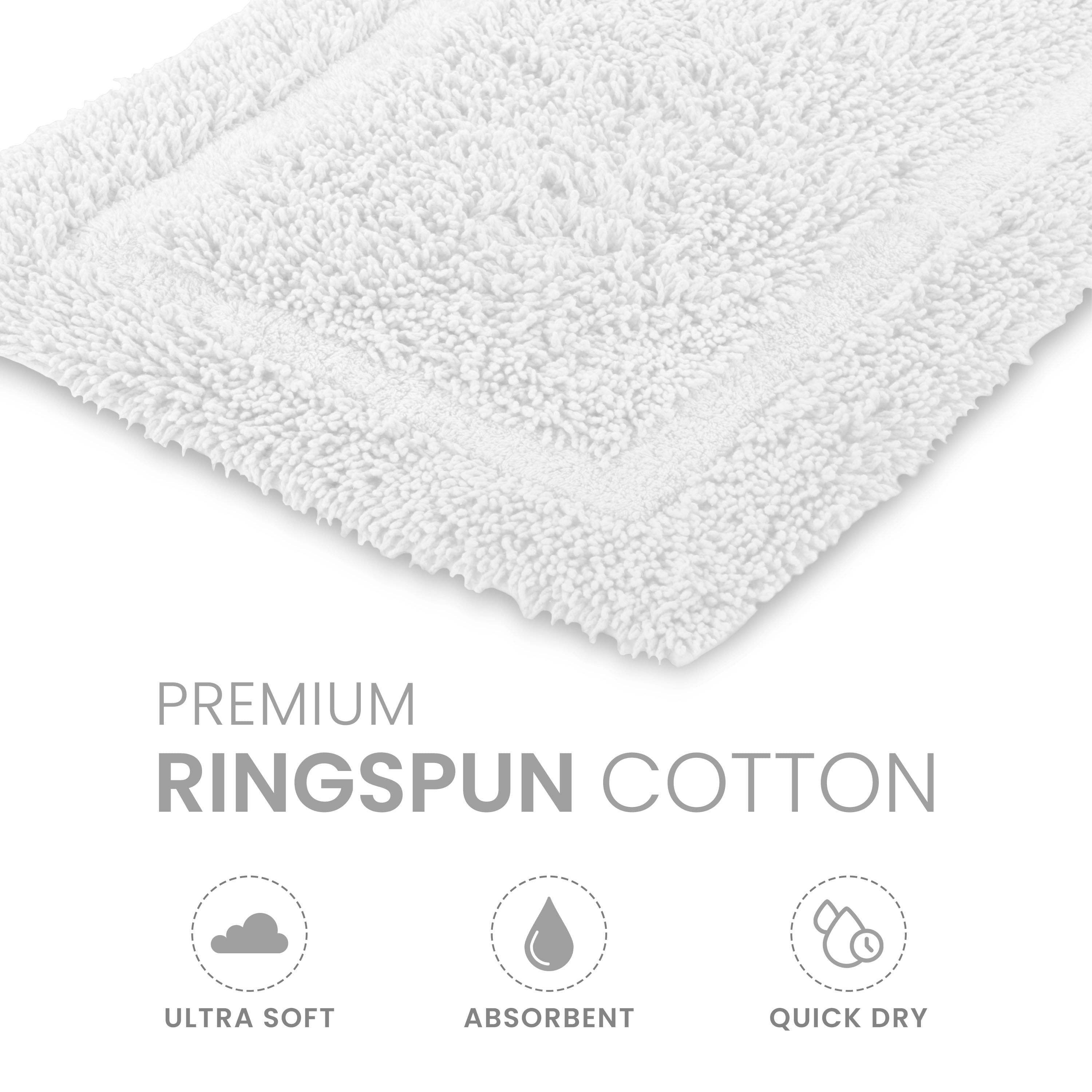 Martex Cotton Bath Rug | Ringspun Soft & Absorbent Non-Slip Quick-Dry Bathroom Mat | White