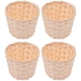 thumbnail image 1 of Cesta de almacenamiento tejida de bambú de 4 piezas, cesta decorativa para flores, organizador de artículos diversos, 1 of 7