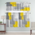 thumbnail image 5 of Abstract Art Curtain Valances Set Yellow Grey Graffiti Painting Mottled Texture Kitchen Curtains 36&nbsp;inch Length Rod Pocket Valance and Tiers 3 Piece Set Small Bedroom Bathroom Laundry Decor, 5 of 9