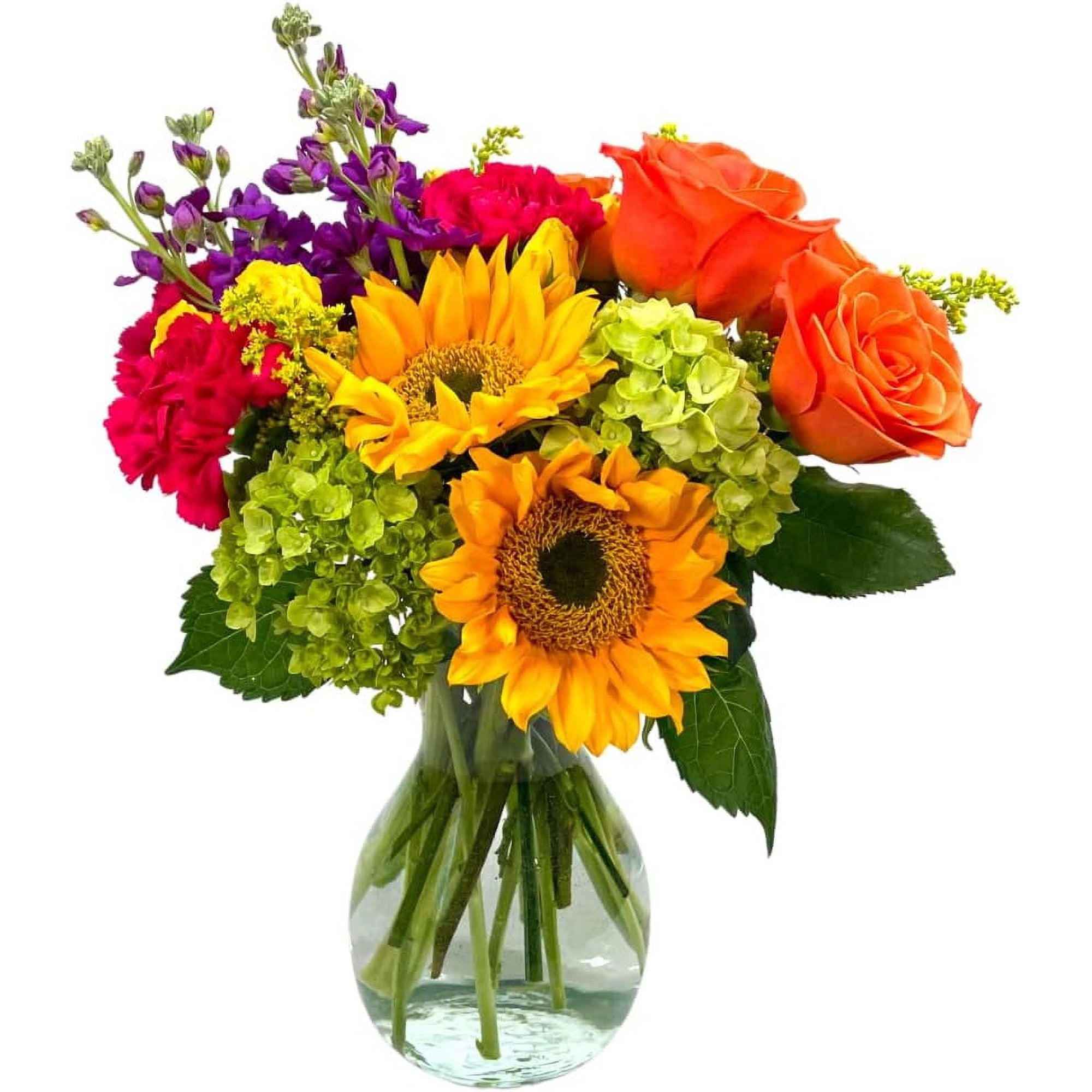 Daydream by Arabella Bouquets Red, White Rose and Floral Fresh Flower Arrangement with Vase