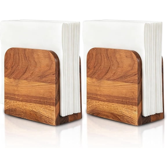 ZHUYING Napkin Holder for Table, Wood Upright Napkin Holders for Kitchen Countertop, Wooden Standing Paper Napkin Dispenser of Rustic House for Dining Room Decor, Cocktail Party
