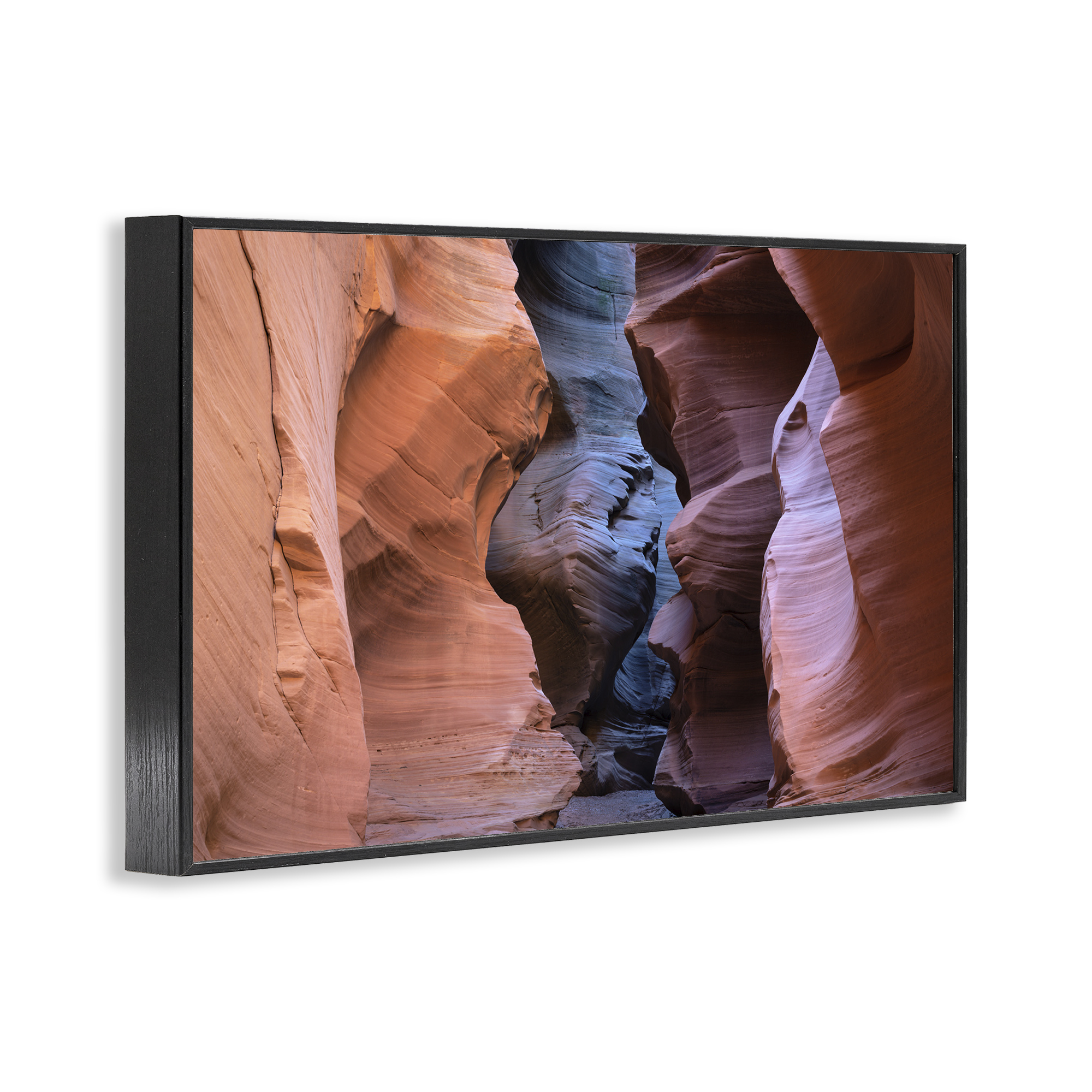 Stupell Industries Slot Canyon View Landscape Photography Black Framed Art Print Wall Art, 24 x 16