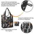 thumbnail image 4 of 5 Pack Foldable Shopping Bag,Black Halloween Dancing Skeletons Reusable Grocery Bags with Pockets,Large Reusable Tote Bags with Handles Waterproof & Lightweight, 4 of 6