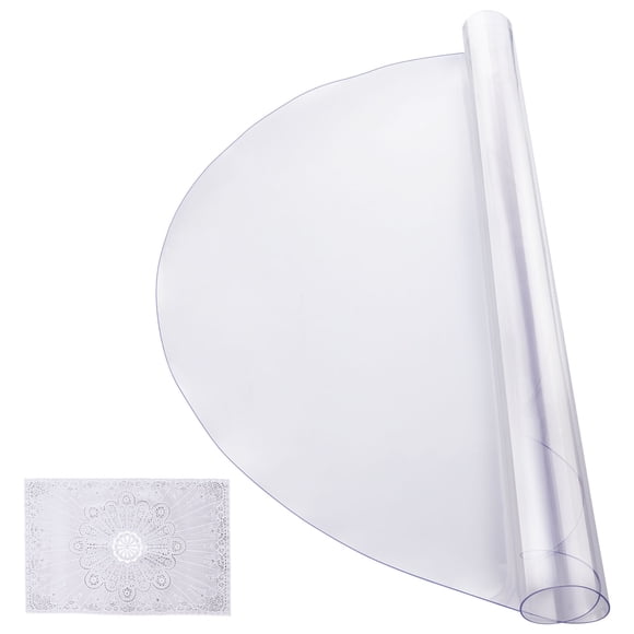 KFFKFF Nappe en PVC Transparent, Dimensions 42 x 42 Pouces, Épaisseur 2,0 mm, Protège-Table Rond, Résistant à l'Eau et Facile à Nettoyer, Idéal pour Bureau, Table de Salle à Manger, Commode