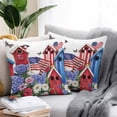 thumbnail image 2 of Waterproof Throw Pillow Covers Set of 2, 24x24 Inch American Flag Decorative Pillowcases Outdoor Pillow Slip Cushion Covers Set for Couch Tent Spring Garden Floral Birds House, 2 of 7