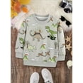 thumbnail image 4 of ATAIKU 2-7Y Toddler and Little Boys Dinosaur Sweatshirts Cotton Long Sleeve Pullover Crewneck Tops for Kids Boy, 4 of 9