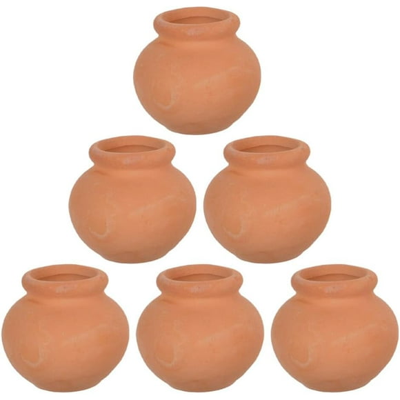 shiyou-Flower Cotta Pots 6Pcs Mini Terracotta Pot with Drainage Holes, 0.8 inches Clay Pots, Small Succulent Pots Flower Pots for Indoor Plant Bonsai Planter Pot Miniature Clay Pots