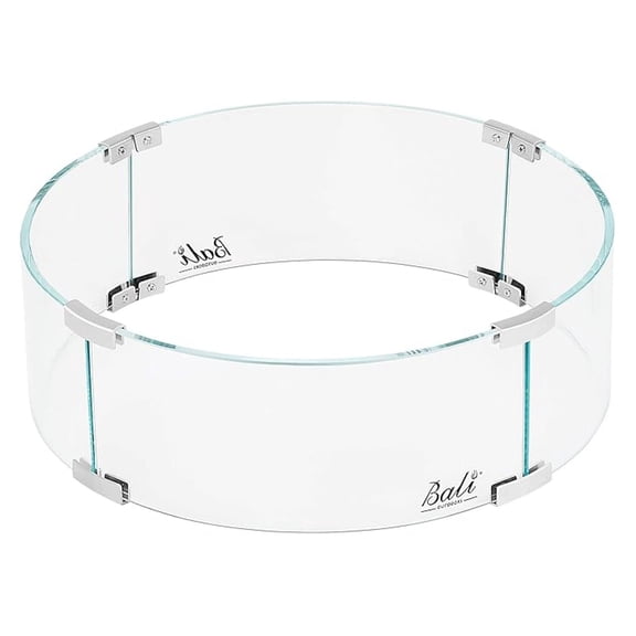 Wind Guard, 18.5 x 18.5 x6 Inch Clear Tempered Glass Flame Guard with Hard Aluminum Corner Brackets, Fits for Round Outdoor