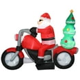 thumbnail image 3 of Zimtown 6FT Inflatables Santa Claus Riding A Motorcycle with Christmas Tree for Christmas Outdoor Decor,Holiday,Lawn,Garden,Party, 3 of 11