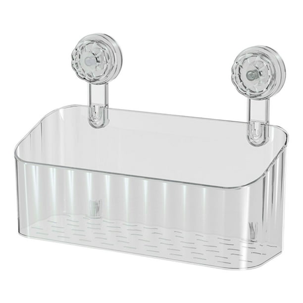 Cesta de ducha con ventosa para almacenamiento de ducha, montaje en pared, multiusos para baño Borrar L